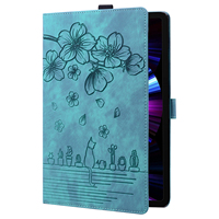 Étui portefeuille en cuir PU à motif floral de fleurs de cerisier pour Honor Pad 9 12.1 X7 8.7 MagicPad4 12.3 avec porte-cartes