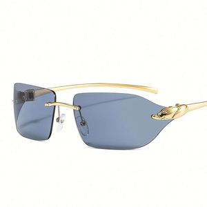 New Arrivals Retro Men Leopard Leg <b>Rimless</b> <b>Sunglasses</b> UV400 Women Metal <b>Sunglasses</b> 2021 - Product Image 3