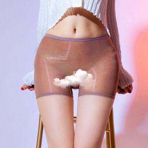 Ultra Thin Glossy Boxer Briefs Mid Rise Solid Color Nylon Men's <b>Underwear</b> Seamless Ice <b>Silk</b> Feel - Product Image 5