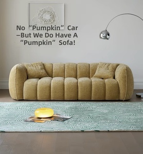 Divano Sezionale in Tessuto Stile Crema <span class=keywords><strong>Moderno</strong></span> e Semplice Pumpkin, Design Vintage Francese con Imbottitura in Spugna per <span class=keywords><strong>Soggiorno</strong></span> - Product Image 3