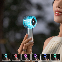 Nuevo Ventilador Portátil Transparente de Seis Colores, Mini Ventilador de Mano Recargable por USB, Plegable, Silencioso, con Control Táctil, para Uso en Automóviles y Autocaravanas