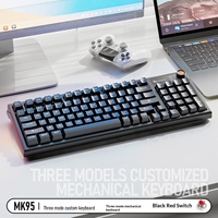 Tastiera Meccanica Wireless Smailwolf MK95 BT 5.0, Tripla Modalità 2.4G, Switch Blu Hot-Swappable per Ufficio, Casa, Desktop, Laptop, PC