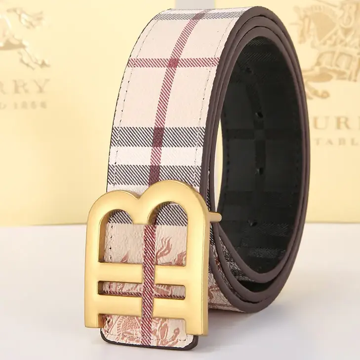 Original Barberry Designer Fashion B Letter Luxury Famous Brand Genuine Leather Belt Men Classic Exquisite Waist Strap