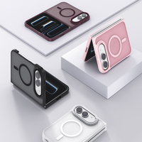 Étui pliable pour Surface Duo avec cadre de protection de caméra surélevé, anneau magnétique intégré, bord anti-collision, coque mate pour iPhone Duo Fold