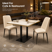 Juego de Comedor Moderno para Restaurante con Cubierta de Piedra Sinterizada y Estructura de Grado Comercial - Asientos de Lujo para Cafetería, Hotel, Bistro