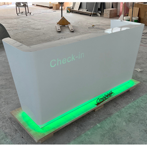 Ý Tưởng Mới Thiết Kế Trắng Corian Đá Sang Trọng Tiếp Nhận Bằng Đá Cẩm Thạch Truy Cập Tiếp Nhận Khách Sạn Kích Thước Bàn - Product Image 2