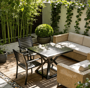 طاولة قهوة للحدائق مصنوعة من الألومنيوم المقاوم للصدأ - مقاومة للتلاشي للاستخدام بجانب حمام السباحة والفناء في الهواء الطلق - Product Image 3