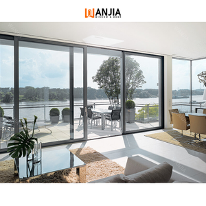 Wanjia Mới Được Thiết Kế Tự Đóng Cửa Khí Nén Tự Động Cách Âm Đôi Tráng Men Cửa Trượt Nhôm Cửa Trượt - Product Image 1