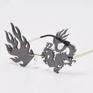 Nouveautés 2020, lunettes de soleil vintage uniques et amusantes, lunettes de soleil punk sans monture en forme de dragon - Product Image 5