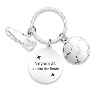 Porte-clés de football inspirant gravé en acier inoxydable avec breloques ballon et crampons « You Beat Him » – <span class=keywords><strong>Cadeau</strong></span> motivant pour les joueurs - Product Image 6