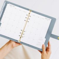 Carnet de notes en cuir A5 personnalisé à 3 anneaux Journal PU Planner pour la promotion