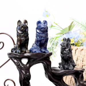 Artisanat d'animaux en cristal <span class=keywords><strong>de</strong></span> haute qualité naturel à prix usine Sculptures <span class=keywords><strong>de</strong></span> chien <span class=keywords><strong>de</strong></span> <span class=keywords><strong>loup</strong></span> en cristal sculpté pour la décoration - Product Image 4