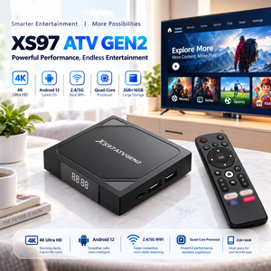 Boîtier décodeur XS97 ATV GEN2 Allwinner H618 4K IPTV, streaming multimédia <span class=keywords><strong>Android</strong></span> 12, Ott Tvbox 2 Go 16 Go, boîtier <span class=keywords><strong>TV</strong></span> personnalisé avec mise à jour OTA - Product Image 1