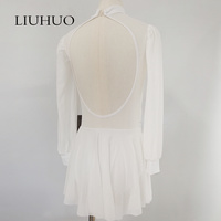 LIUHUO Robe de danse lyrique Blanc Costume de danse jazz Pole Dancing Clothes Girl Performance Training