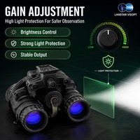 Gafas de Visión Nocturna Binoculares Modulares con Ganancia de Luz Ajustable, Visor Óptico de Baja Luz de Material Compuesto PEEK, Tubo Blanco P45, FOM1800+