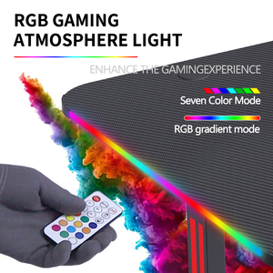 Tùy Chỉnh 140/160/180Cm Hiện Đại Lớn RGB Chơi Game Góc Bàn Có Thể Điều Chỉnh Kim Loại Máy Tính Để Bàn Máy Tính Với Màu Đen Và Trắng Chủ Đề - Product Image 3