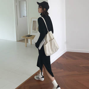 <span class=keywords><strong>Abito</strong></span> Maglione Lungo <span class=keywords><strong>a</strong></span> Collo Alto <span class=keywords><strong>in</strong></span> <span class=keywords><strong>Maglia</strong></span> <span class=keywords><strong>a</strong></span> <span class=keywords><strong>Coste</strong></span>, Moda Coreana Invernale 2021, Caldo e Spesso per Donna - Product Image 3