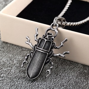 Collar con Colgante de Escarabajo de Acero Inoxidable, Diseño Geométrico de Insecto, Joyería de Moda Unisex - Product Image 2