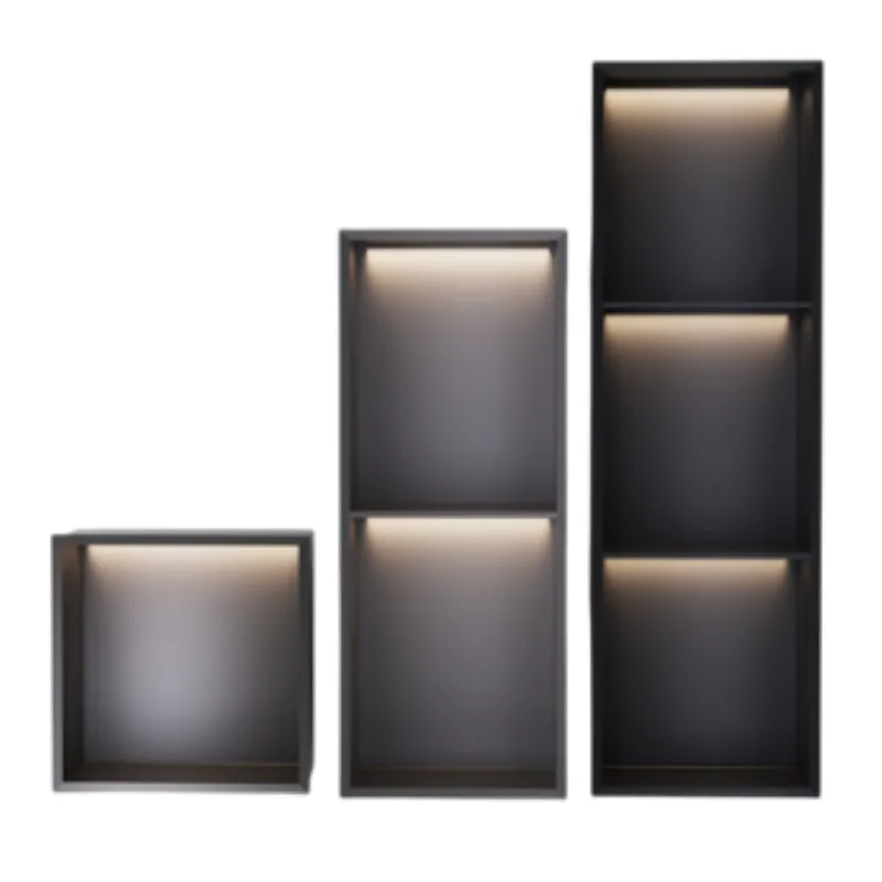 Hoge Kwaliteit Aluminium Niche Led Licht Toilet Badkamer Metalen Tv Niche Met Lichte Ingebouwde Kast Afgewerkt Mode Plank