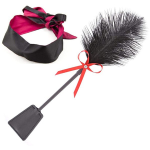 Black Feather Pink Bow Swatter Spanking Paddle y Patch Pareja Erotic Tease Toys SM Juguetes sexuales para parejas - Product Image 5