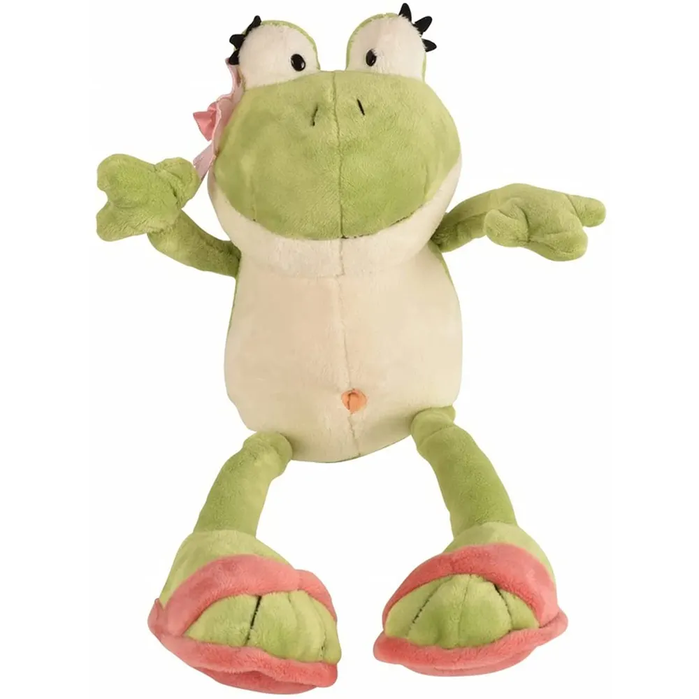 2550 15.7 Inches Plush Green Frog with Flower On Head And Wear Pink Shoes Plush Animal Toy Gift for Girls Boys 15.7 Inches Plush