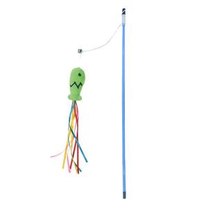 Jouet pour chat bleu pôle menthe ruban poisson taquineries chat bâton jouet poisson - Product Image 4