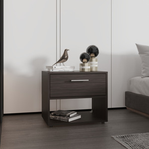 Nightstand 1 Drawer 1 <b>Shelf</b> 4 Legs Modern Bedroom Storage <b>Unit</b> - Product Image 1