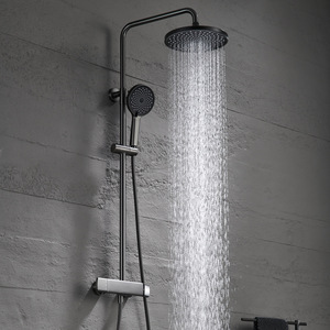 Set Doccia Multifunzionale in Ottone Grigio Canna di Fucile con Soffione <span class=keywords><strong>a</strong></span> Cascata da 8 Pollici e Soffione Portatile ad Alta Pressione per <span class=keywords><strong>Risparmio</strong></span> <span class=keywords><strong>Idrico</strong></span> - Product Image 3