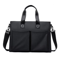 Sac pour ordinateur portable multifonctionnel en cuir PU de 15 pouces, imperméable, sac à main pour homme, sac de voyage d'affaires, sac à bandoulière pour ordinateur