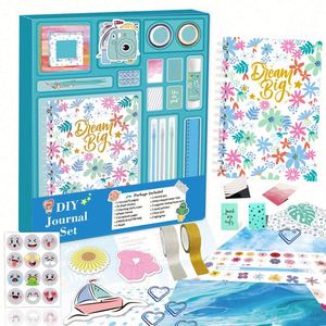 2023 Hot Selling <b>Scrapbook</b> Sticker Airplane Box Pack Children's Full Set Diary Stationery Hardcover Blue Fast Delivery Gift Set - Product Image 1