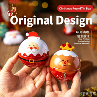 Nouvelle boule ronde en fer pour Noël, petite décoration de sapin, boîte cadeau pour collations, ornement suspendu de Noël