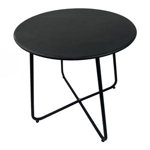 Outdoor Light Weight Top Luxury Center <strong>Round</strong> Wood Coffee Side <strong>Table</strong> with <strong>Black</strong> - Product Image 5