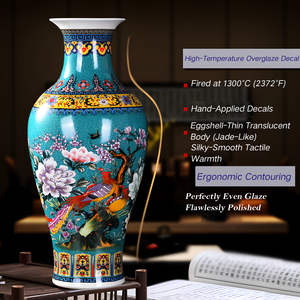 Commercio all'ingrosso tradizionale smalto ornamento di colore decorativo in porcellana antico <span class=keywords><strong>vaso</strong></span> in ceramica <span class=keywords><strong>vaso</strong></span> da tavolo per la decorazione della casa - Product Image 4
