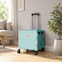 Chariot pliable robuste en plastique à 4/8 roues, idéal pour les courses, les paniers d'extérieur et la cuisine – Vente directe usine