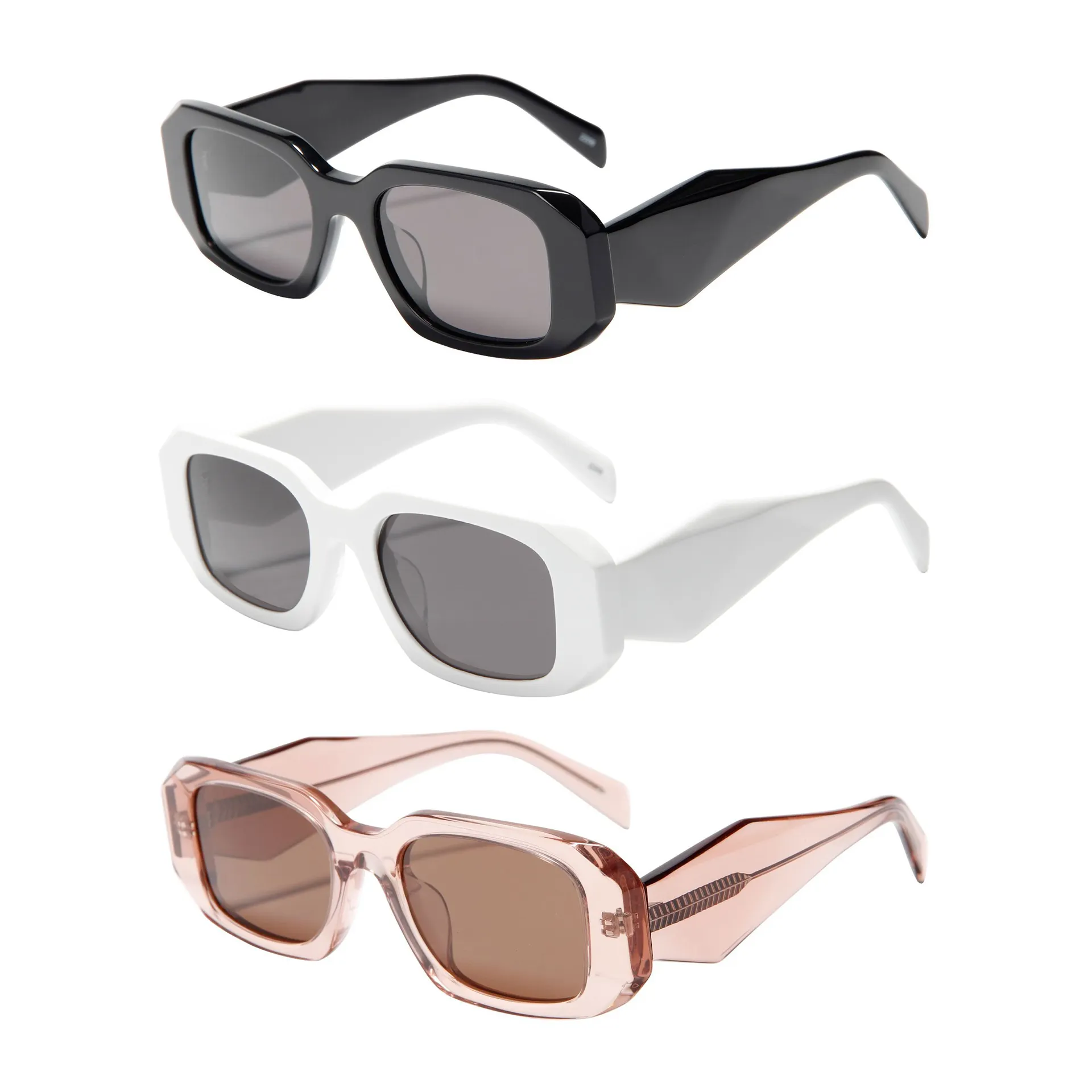 Kacamata hitam bingkai persegi kecil Fashion desainer merek mewah 2023 kacamata hitam sampanye Retro kacamata huruf B kepribadian wanita