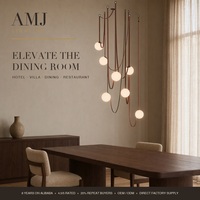 Lustre suspendu LED AMJ, boule personnalisée, luminaire suspendu linéaire moderne pour salon et restaurant, dimmable, garantie 1 an
