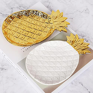 Modern Fashionable Gilded <strong>Ceramic</strong> <strong>Jewelry</strong> Holder Pineapple Trinket Dish Custom Home Ornaments Gift <strong>Jewelry</strong> Trays - Product Image 3