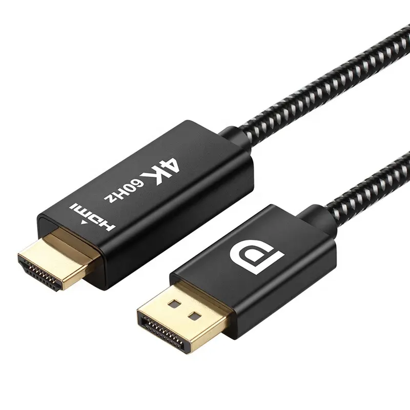 Ult-bersatu Kabel HDMI, Tampilan Port DP 4K 60Hz Lapisan Emas Kepang 2M Kualitas Tinggi