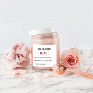 Crème exfoliante hydratante pour le corps à la rose, personnalisable avec logo d'usine OEM, à base d'huile d'amande douce, pour le soin de la peau du visage et du corps - Product Image 1