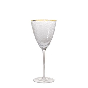 Copas de <span class=keywords><strong>Vino</strong></span> Tinto de Cristal de Lujo Marca Qiaoqi, Estilo Europeo Triangular con Borde Dorado y Diseño Martillado, Directo de Fábrica - Product Image 2