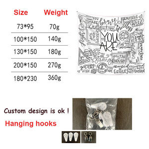 Citation Art Inspirant Positif Dire Tenture Murale Noir Blanc <span class=keywords><strong>Tapisserie</strong></span> pour Adolescente Chambre Dortoir - Product Image 4