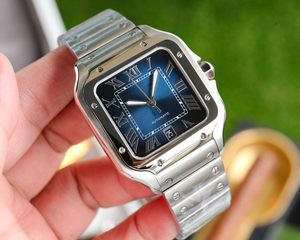 Orologio Meccanico di Lusso da Uomo Stile Sportivo di Santoses con Doppio Cinturino in Acciaio Inossidabile, Movimento Miyota, Cassa Quadrata e <span class=keywords><strong>Quadrante</strong></span> a Lancette - Product Image 2