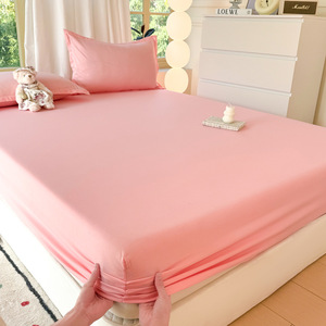 Tùy chỉnh bông napped được trang bị tấm mềm mại và dễ dàng để làm sạch rắn màu được trang bị tấm ga trải giường cho người lớn - Product Image 5