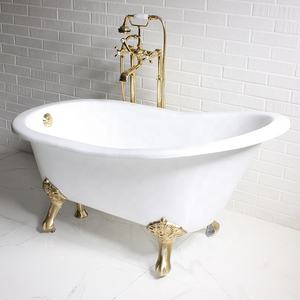 Vintage Luxury <strong>Cast</strong> <strong>Iron</strong> Gold Clawfoot Acrylic Freestanding <strong>Bathtub</strong> - Product Image 3