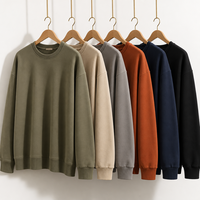 Sudadera Personalizada con Logotipo, 350gsm, Mezcla de Algodón Grueso, Cuello Redondo, para Hombre y Mujer, Estilo Oversize con Hombros Caídos, Sudadera Lisa para Streetwear