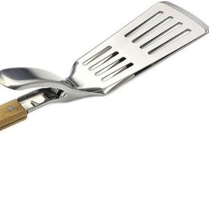 Espátula y Pinzas de Cocina 2 en 1 Multiusos de Acero Inoxidable para BBQ, Espátula para Pescado, Pinza para Voltear Filetes - Product Image 4