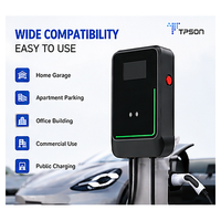 Station de recharge murale pour véhicules électriques Tpson 7KW 32A, double prise Type 1 Type 2, IP65, résistante aux intempéries, chargeur de voiture électrique pour usage commercial