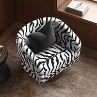 Fauteuil de loisirs individuel en bois massif de style français du milieu du siècle, avec fonctions pivotantes, pour salon et balcon