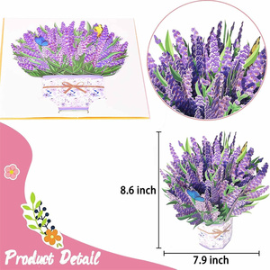 <span class=keywords><strong>Carte</strong></span> d'anniversaire pop-up fleur lys cadeau en carton <span class=keywords><strong>de</strong></span> vente chaude <span class=keywords><strong>pour</strong></span> maman femme ami saint valentin fête des mères pensant que vous vous souciez - Product Image 6
