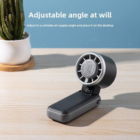 Ventilateur portable mini H03B rechargeable 3000 mAh avec moteur sans balais, écran LED, tête réglable et pack de refroidissement par glace